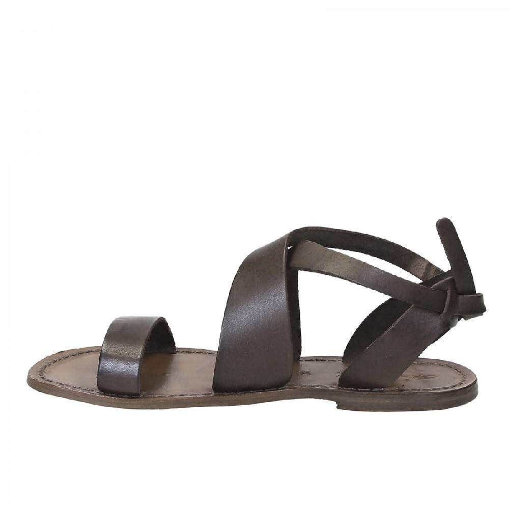 Lartigiano Del Cuoio Sandali donna fatti a mano in pelle color fango Outlet