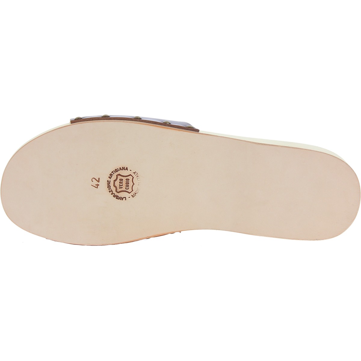 Lartigiano Del Cuoio Zoccoli in legno da uomo con fascia larga in pelle color testa di moro Moda