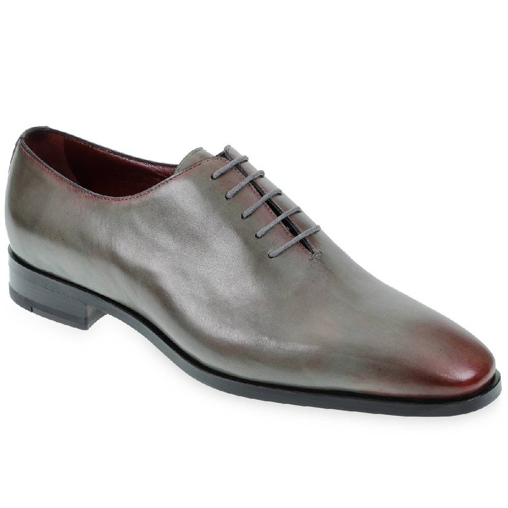 Lartigiano Del Cuoio Scarpe Oxford da uomo in pelle grigia tinta a mano con sfumature bordò 2025