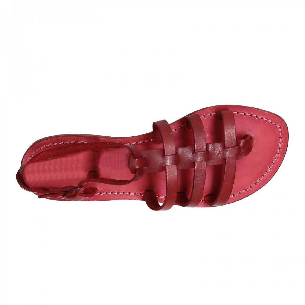 Lartigiano Del Cuoio Sandali gladiatore donna in pelle rosso fatti a mano in Italia Soddisfazione Garantita