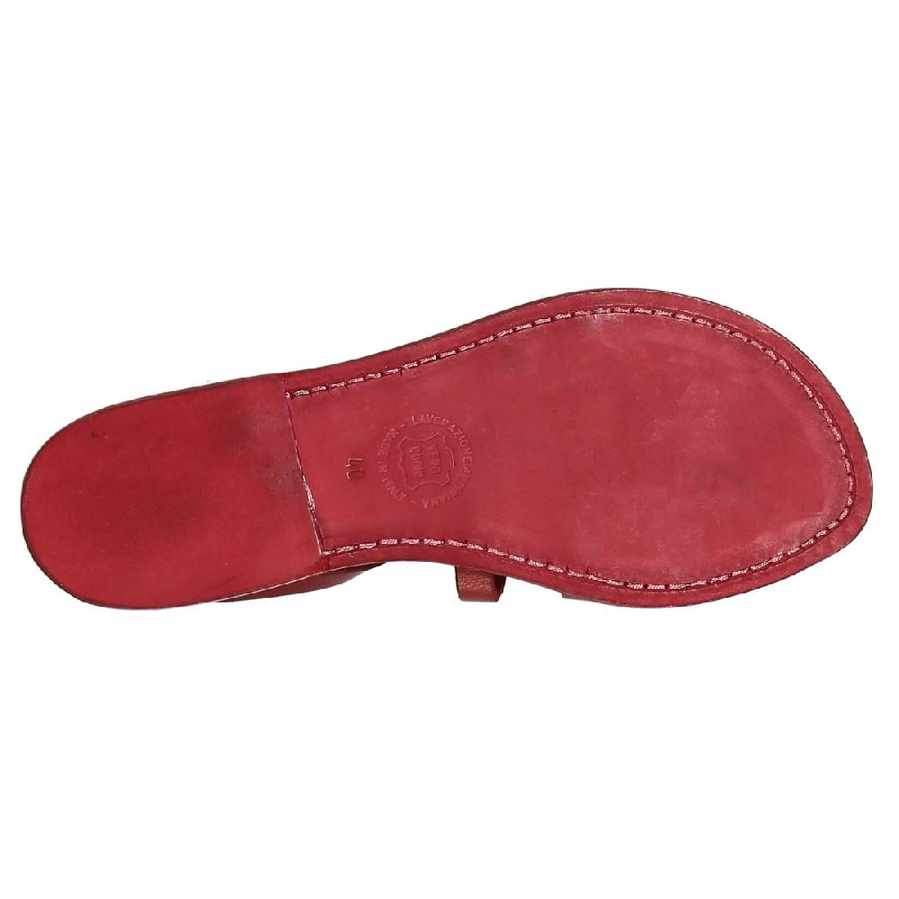 Lartigiano Del Cuoio Sandali gladiatore donna in pelle rosso fatti a mano in Italia Soddisfazione Garantita