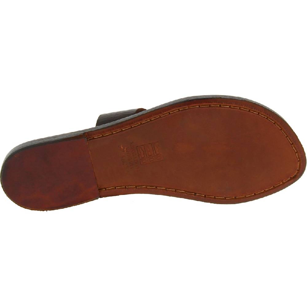 Lartigiano Del Cuoio Ciabatte donna in pelle marrone scuro artigianali Promozione Limitata