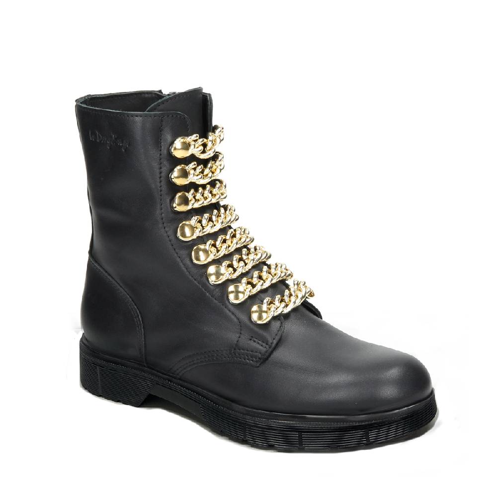 Le Dangerouge Amelie Black Leather Gold In Vendita