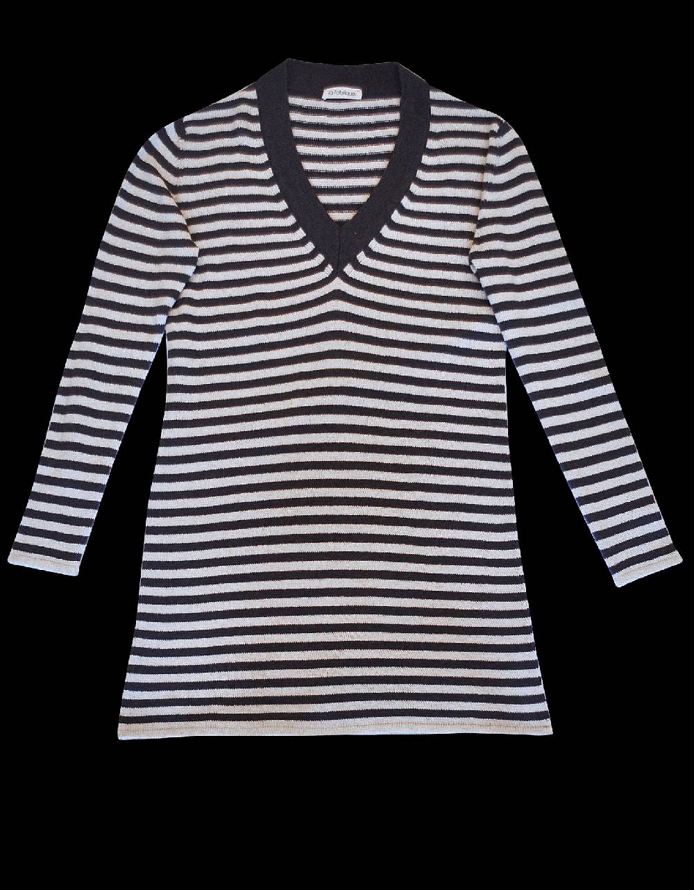 La Fabrique Aurelie Abito in Maglia Blu Navy e Bianco Saldi Di Fabbrica