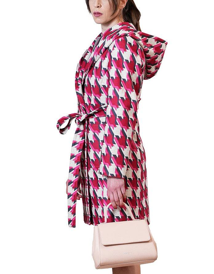 La Fabrique Chloe Cappotto a Portafoglio Beige e Fucsia Smaltimento dello stoccaggio