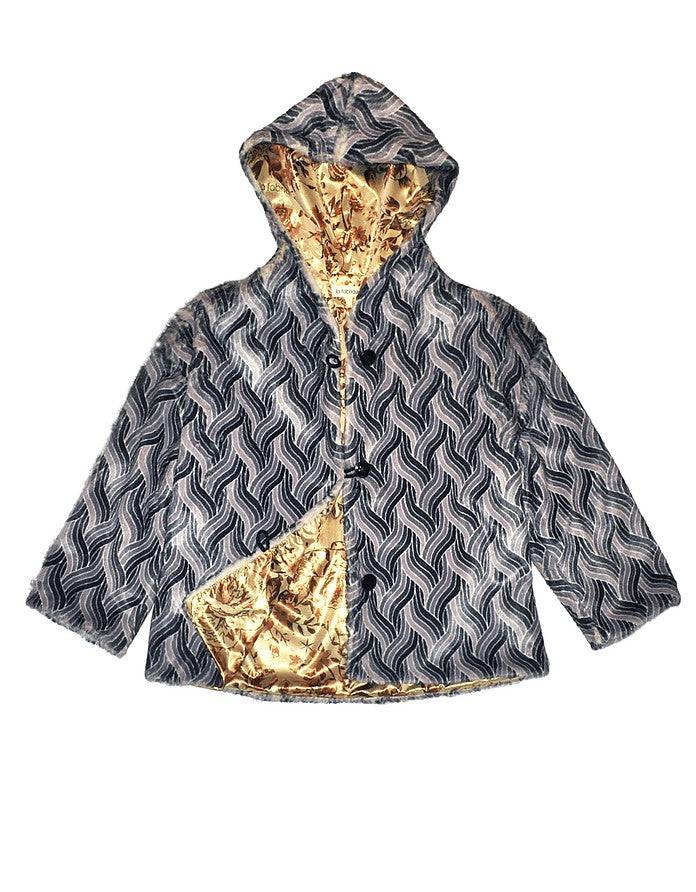 La Fabrique Anais Caban con Cappuccio In Pelliccia Sintetica Moda