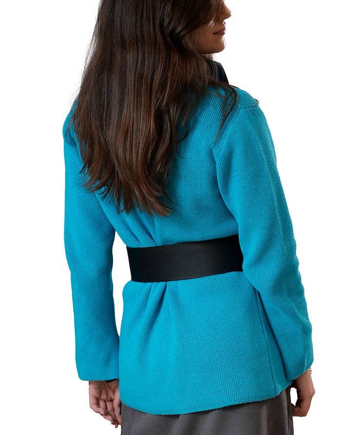 La Fabrique Madame Cardigan con Scollo a V in Maglia Qualità Garantita