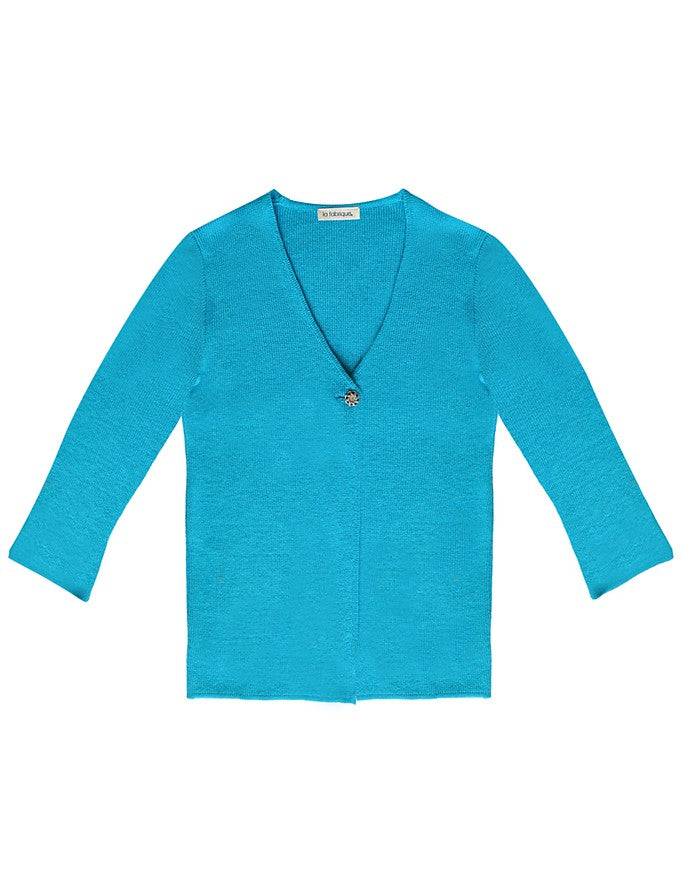 La Fabrique Madame Cardigan con Scollo a V in Maglia Qualità Garantita