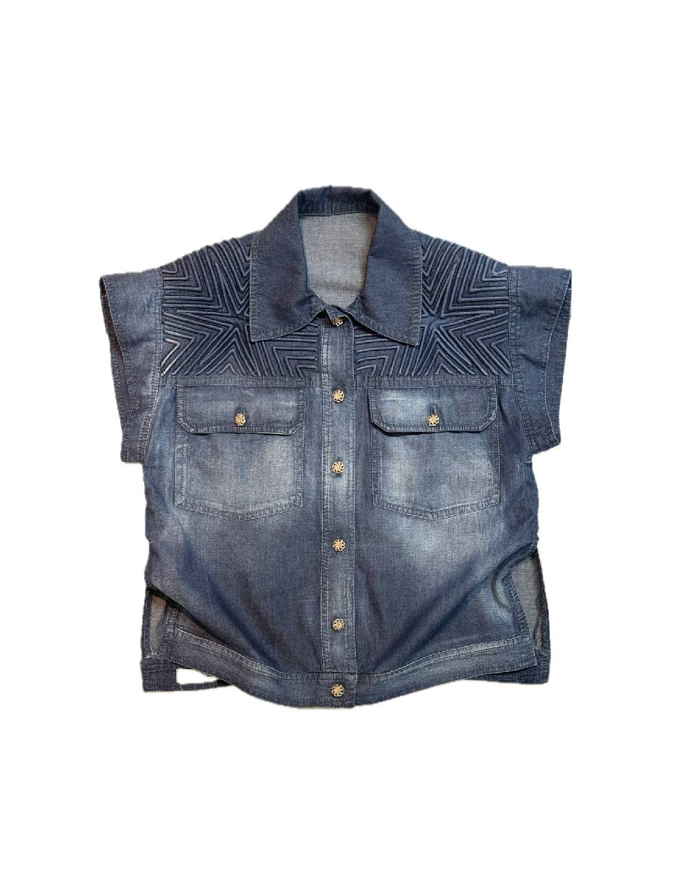 La Fabrique Maida Camicia Corta in Denim Negozi Online