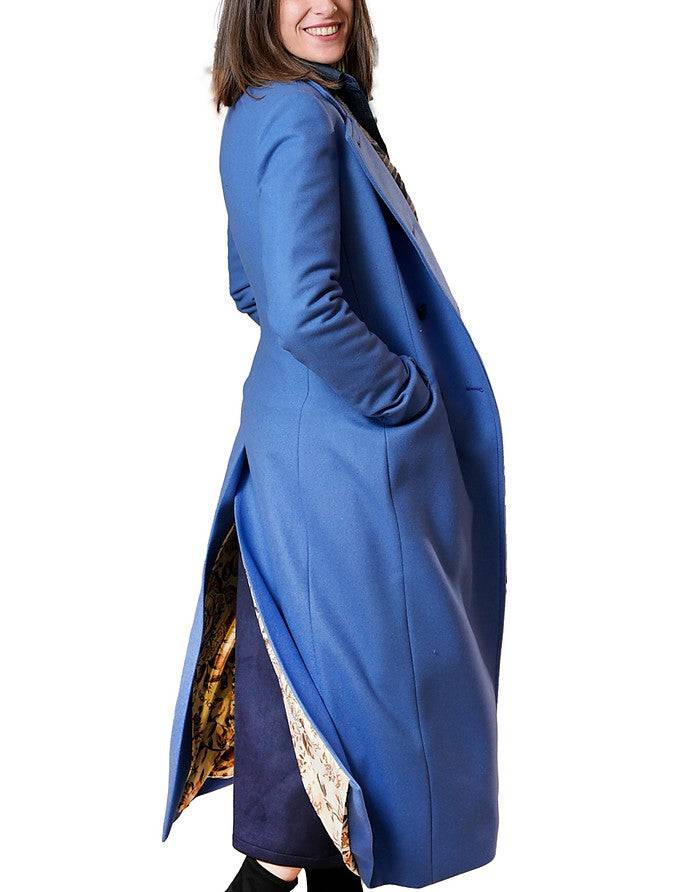 La Fabrique Marguerite Cappotto in Lana Vergine Blu Consegna Veloce