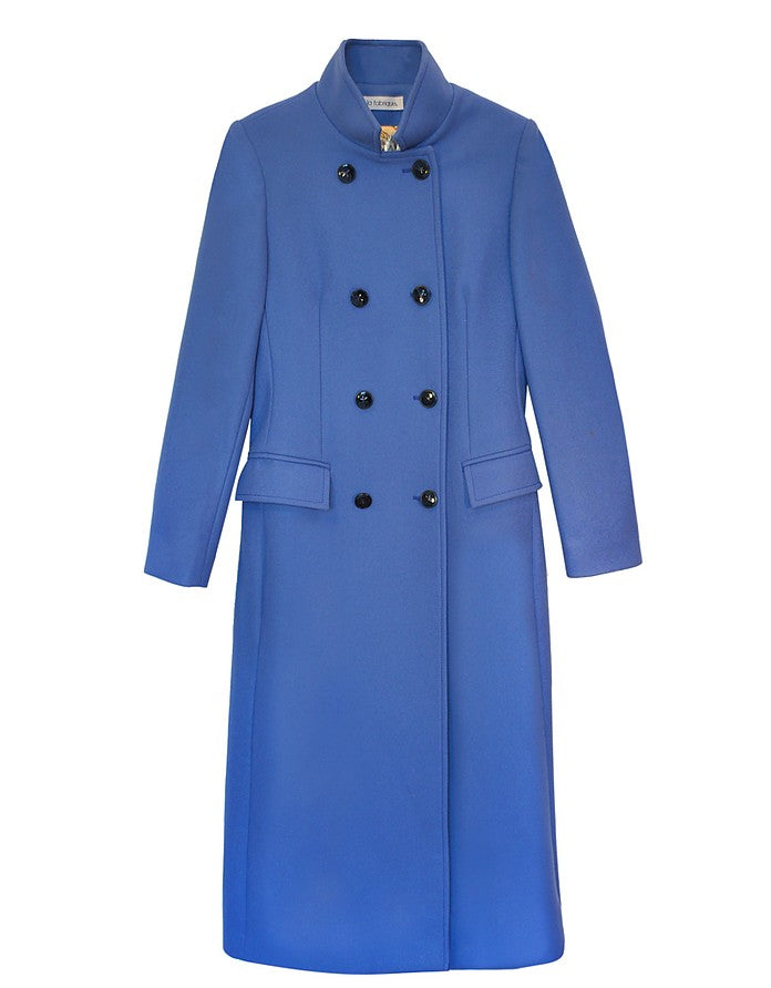La Fabrique Marguerite Cappotto in Lana Vergine Blu Consegna Veloce