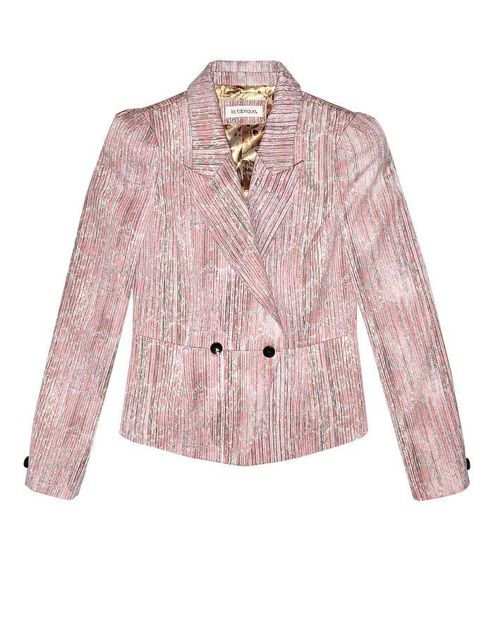 La Fabrique Stephanie Blazer Stampa Floreale Rosa Sottocosto