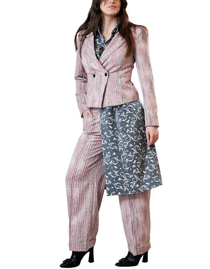 La Fabrique Stephanie Blazer Stampa Floreale Rosa Sottocosto