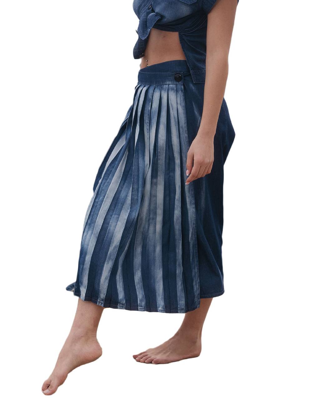 La Fabrique Yvonne Gonna in Denim Sconto