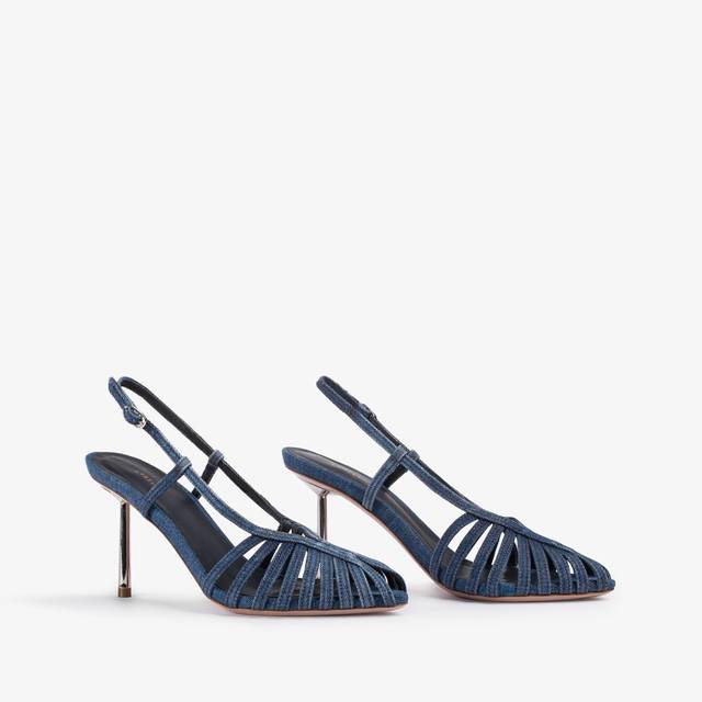 Le Silla Slingback con listini denim blu Vendita Calda