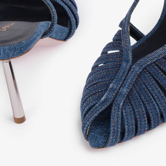 Le Silla Slingback con listini denim blu Vendita Calda