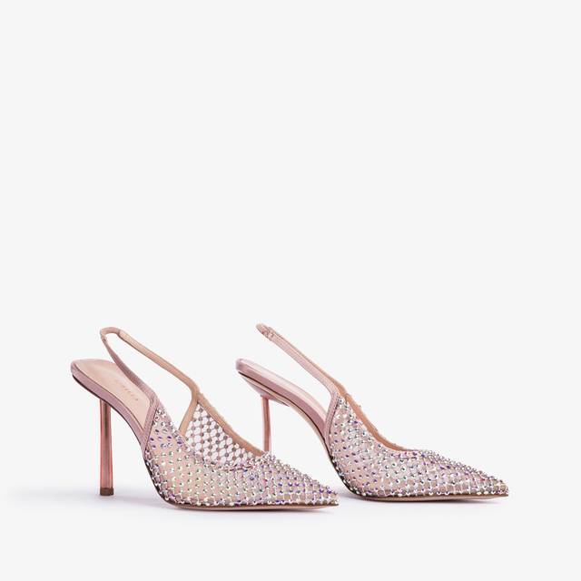 Le Silla Slingback gioiello rete rosa paris Vendita Economica
