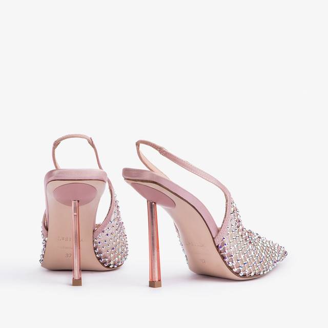 Le Silla Slingback gioiello rete rosa paris Vendita Economica