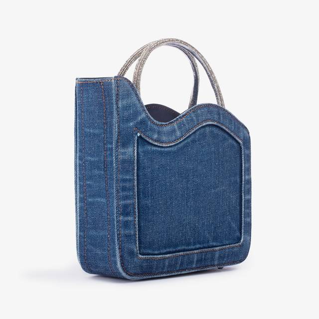 Le Silla Small bag denim blu e Cristalli Vendite Flash