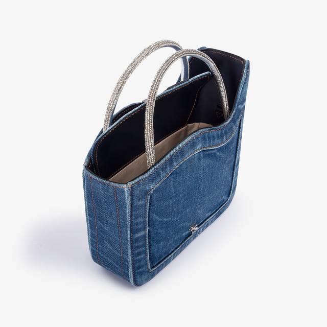 Le Silla Small bag denim blu e Cristalli Vendite Flash