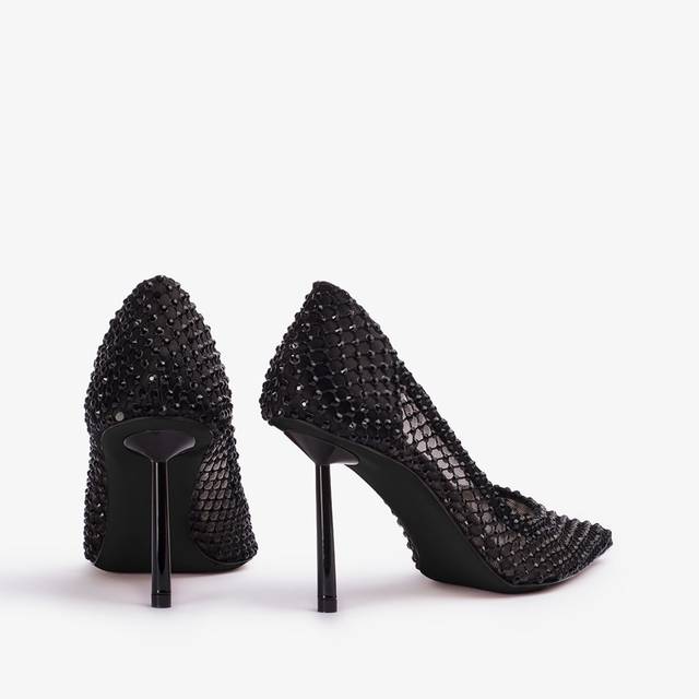 Le Silla Décolleté gioiello rete nera jet Italy