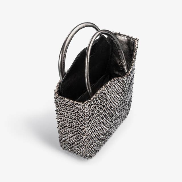 Le Silla Small bag gioiello rete peltro e Cristalli In Linea