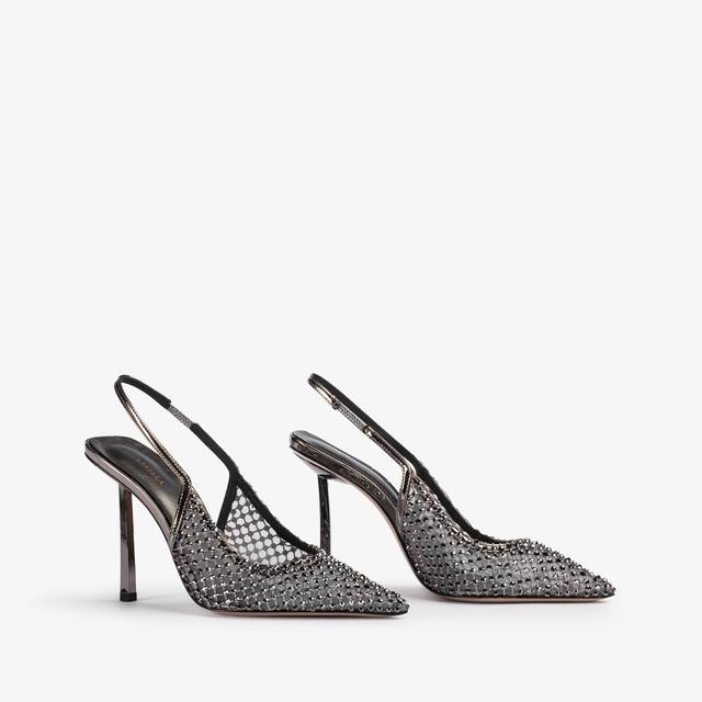 Le Silla Slingback gioiello rete peltro Nuovo