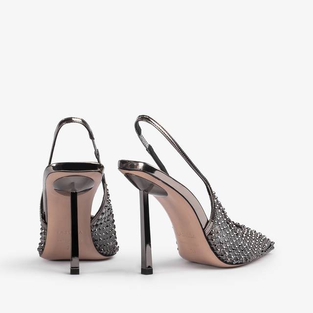 Le Silla Slingback gioiello rete peltro Nuovo