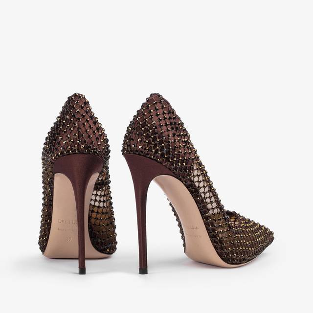 Le Silla Décolleté gioiello rete marrone fondente Vendita