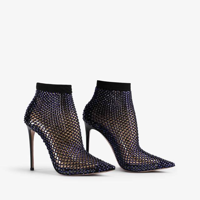 Le Silla Stivaletto calza blu midnight e Cristalli Spedizione Gratuita