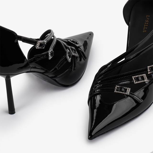 Le Silla Décolleté con listini vernice nera Soddisfazione Garantita