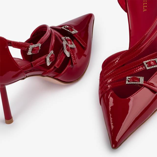 Le Silla Décolleté con listini vernice rossa Qualità Garantita