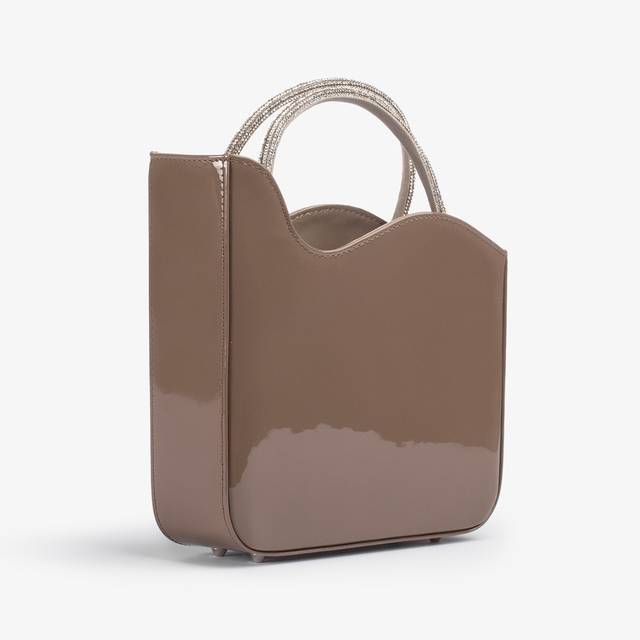 Le Silla Small bag vernice grigia sesamo e Cristalli Promozione Limitata