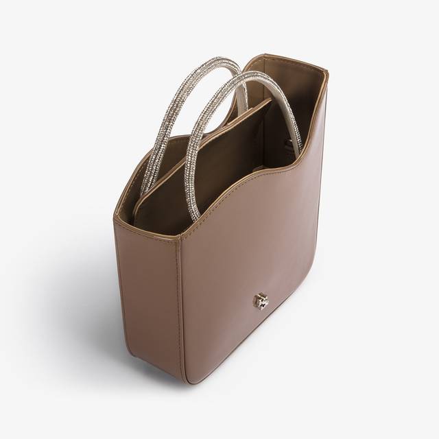 Le Silla Small bag vernice grigia sesamo e Cristalli Promozione Limitata