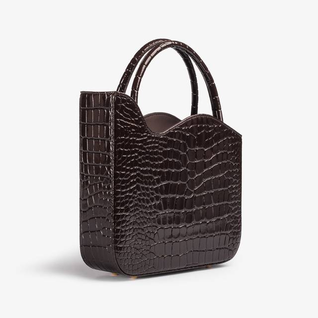 Le Silla Medium bag stampa coccodrillo marrone fondente Shopping Online
