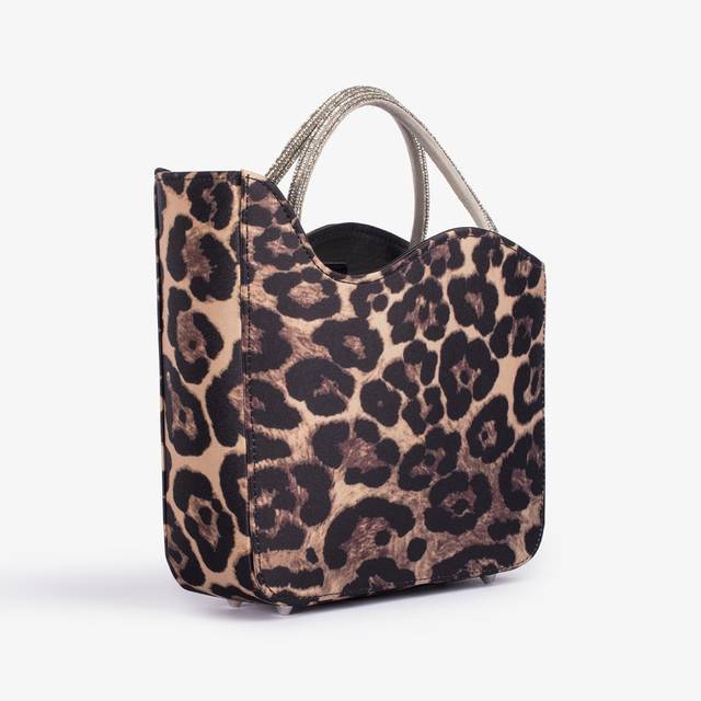 Le Silla Small bag raso leopardato e Cristalli Prezzo Ridotto