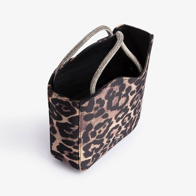 Le Silla Small bag raso leopardato e Cristalli Prezzo Ridotto