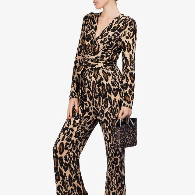 Le Silla Small bag raso leopardato e Cristalli Prezzo Ridotto