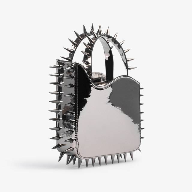 Le Silla Small bag metallizzata peltro con borchie Sottocosto