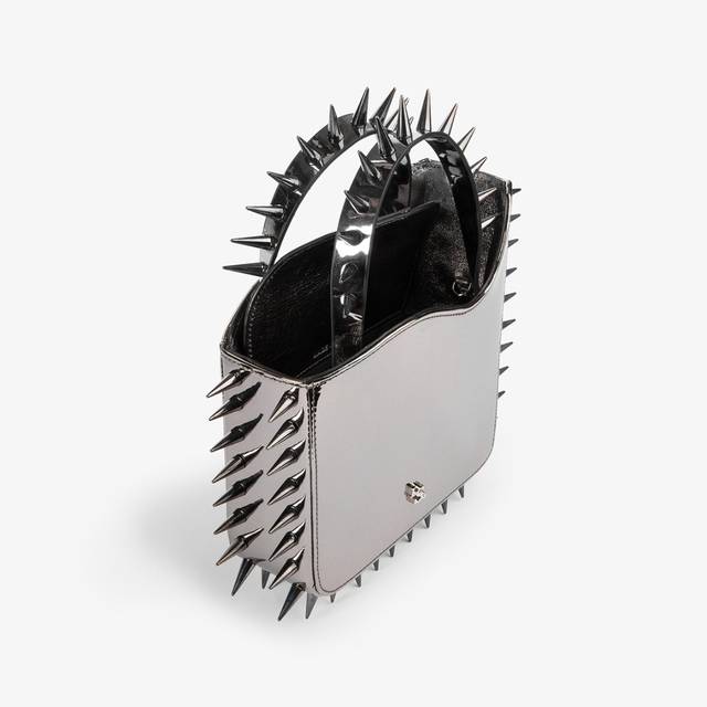 Le Silla Small bag metallizzata peltro con borchie Sottocosto