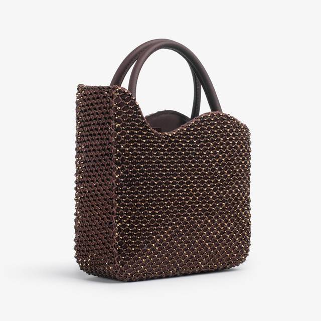 Le Silla Small bag gioiello rete marrone fondente e Cristalli Novità
