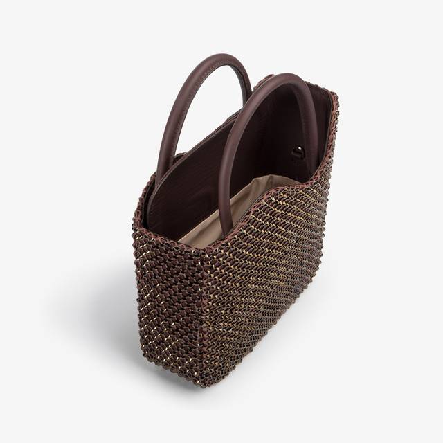 Le Silla Small bag gioiello rete marrone fondente e Cristalli Novità
