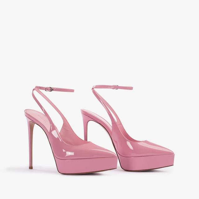 Le Silla Slingback con plateau vernice rosa dea Offerta