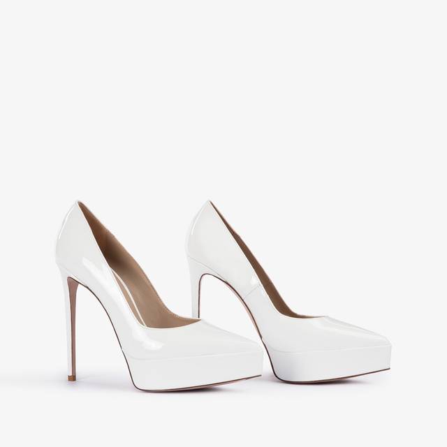 Le Silla Décolleté con plateau vernice bianca carta Online