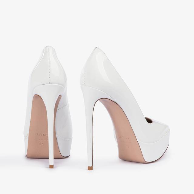Le Silla Décolleté con plateau vernice bianca carta Online