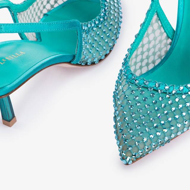 Le Silla Slingback gioiello rete verde procida In Vendita