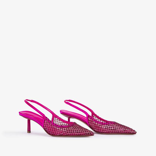 Le Silla Slingback gioiello rete fucsia bouganville Saldi