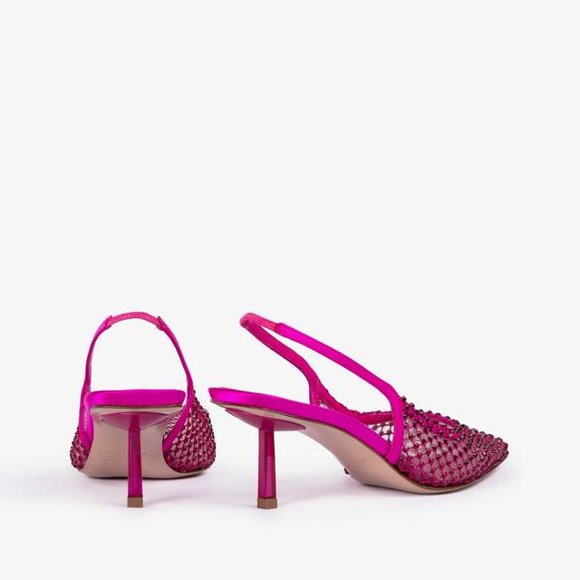 Le Silla Slingback gioiello rete fucsia bouganville Saldi