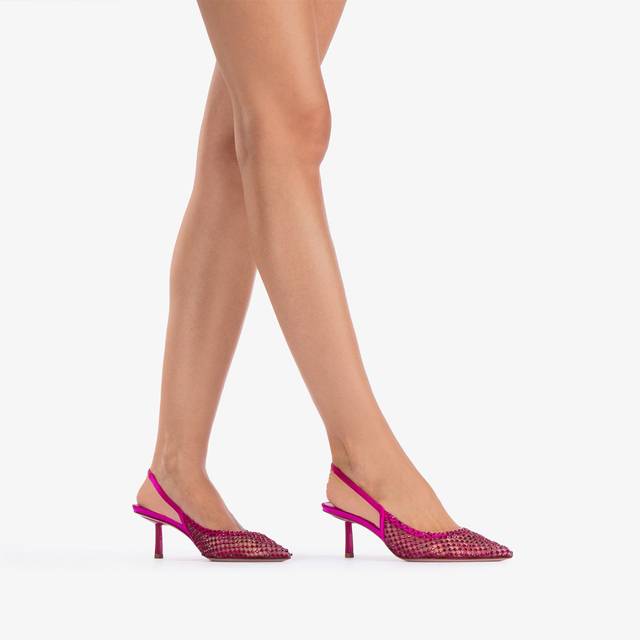 Le Silla Slingback gioiello rete fucsia bouganville Saldi
