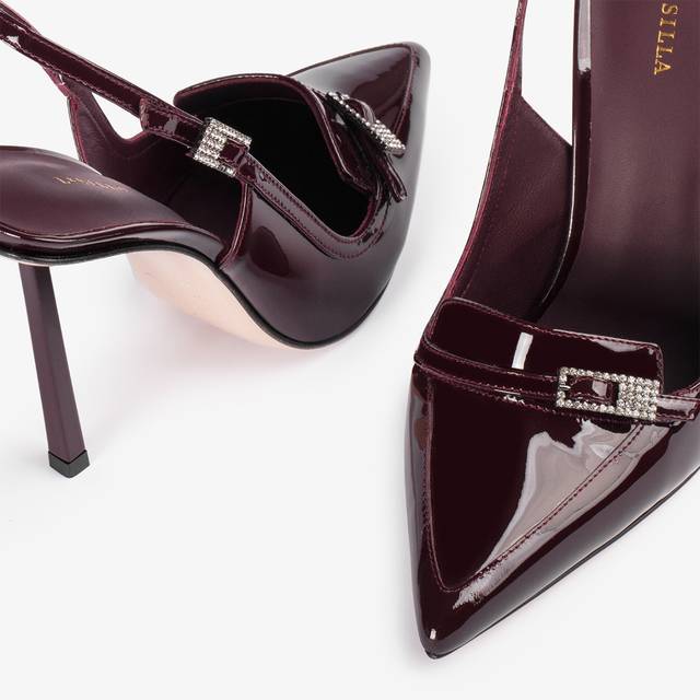 Le Silla Slingback mocassino vernice rossa cherry Negozio